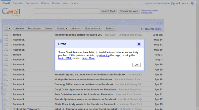 Gmail Position Fixed