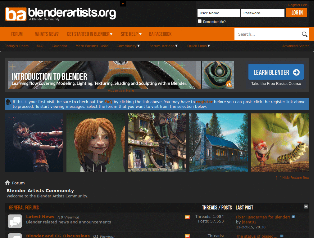 blenderartists.org - layout/colour tweaks