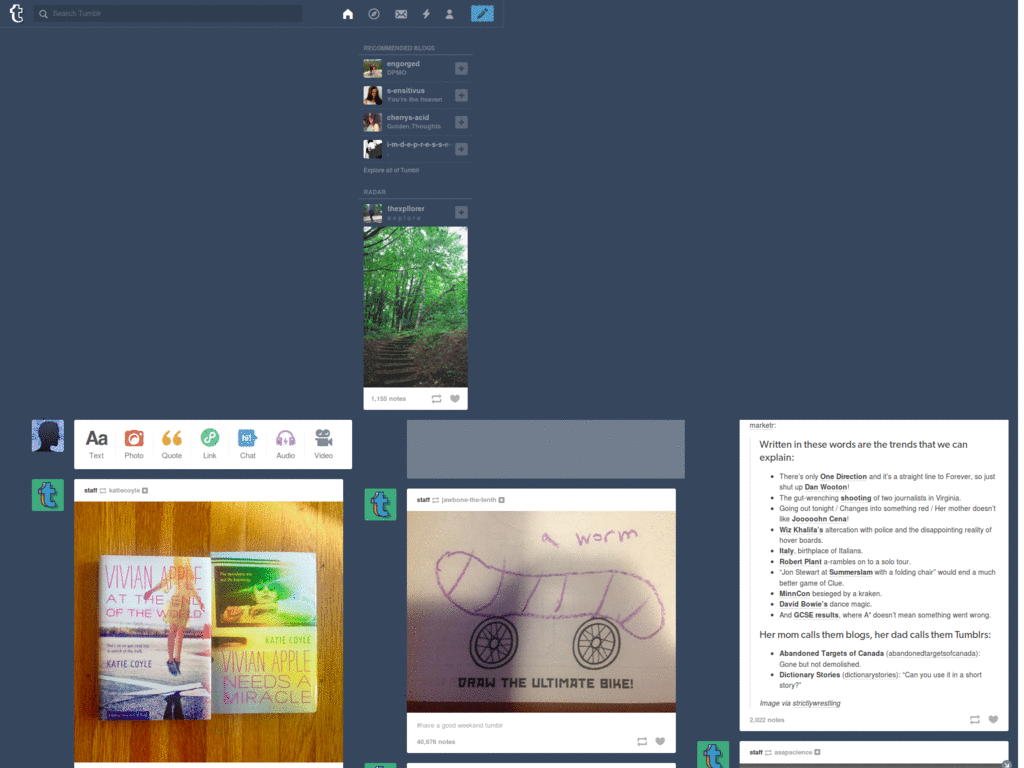 Tumblr Dashboard x3