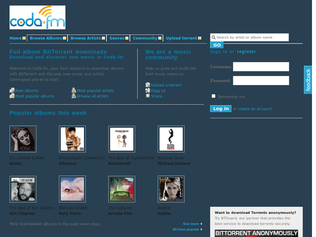 Coda.Fm Cool Blue Theme