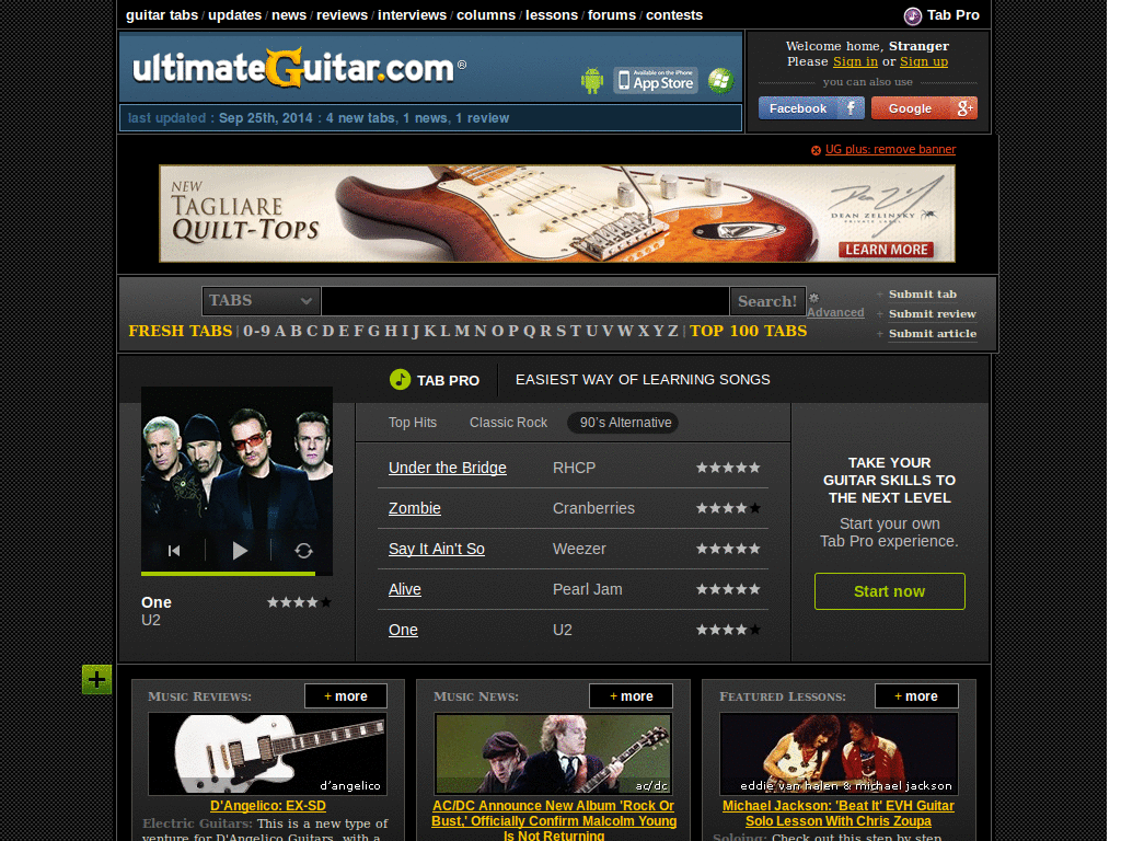 Ultimate Guitar Cleaned Up