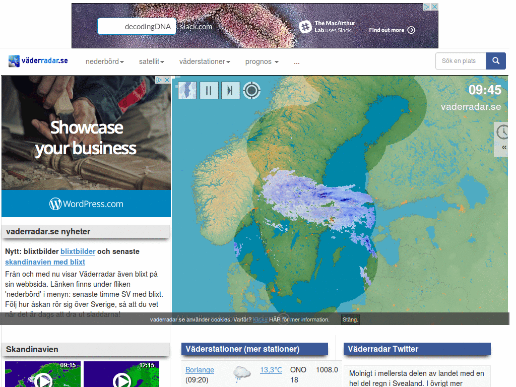 Väderradar / Værradar / Bygeradar / Säätutka