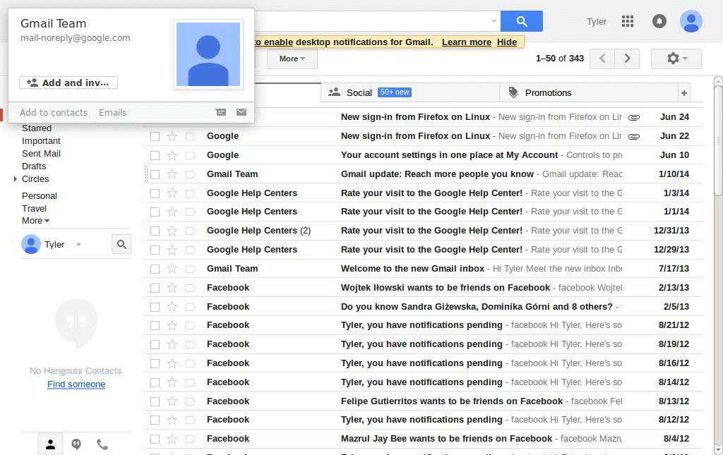 Gmail - Customize the navigation menu