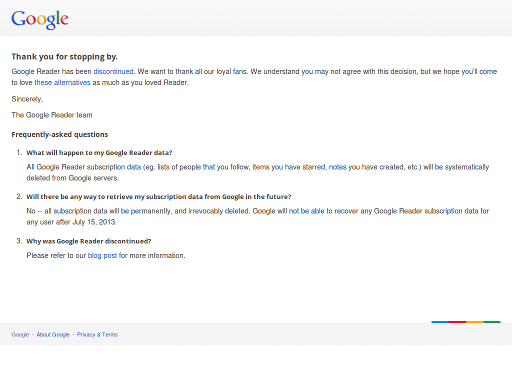 Google Reader - Simple Change