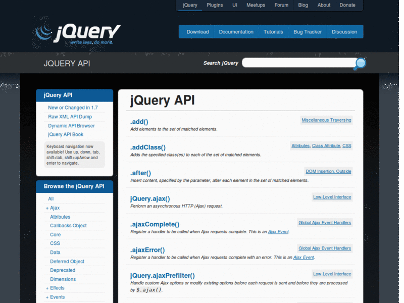 jQuery API Browser Scroll Bug Fix