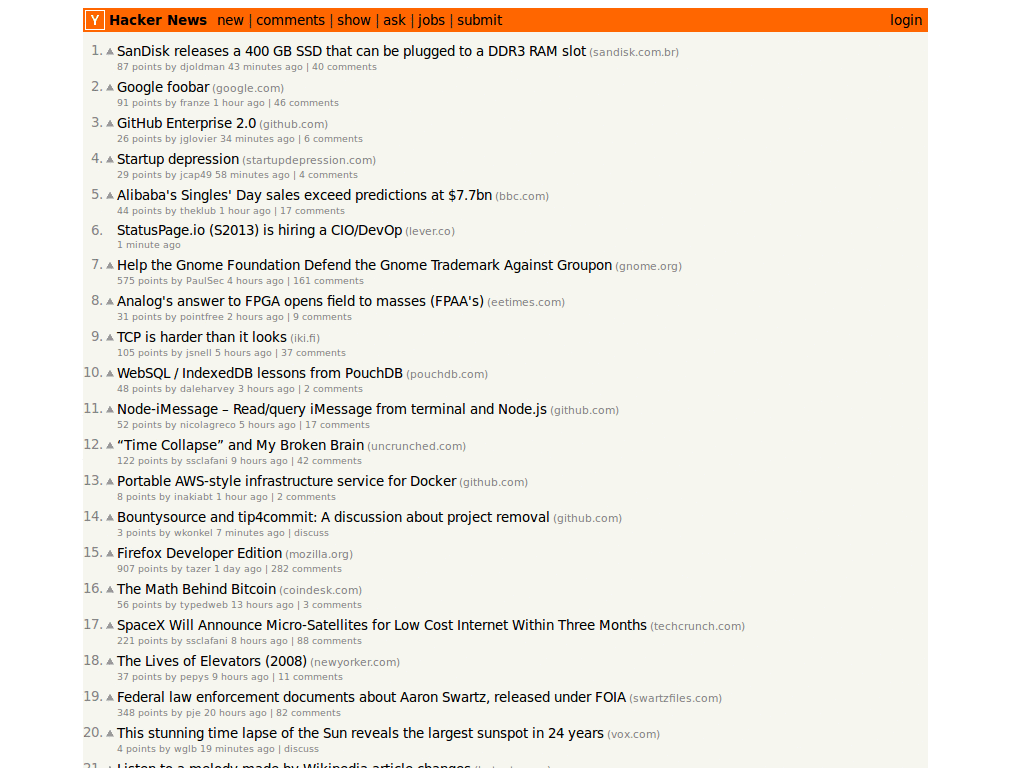 Hacker News: default fonts and bigger textarea