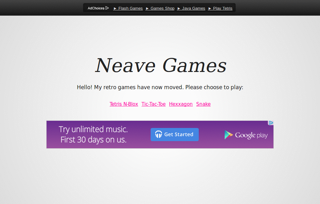 Neave games full screen