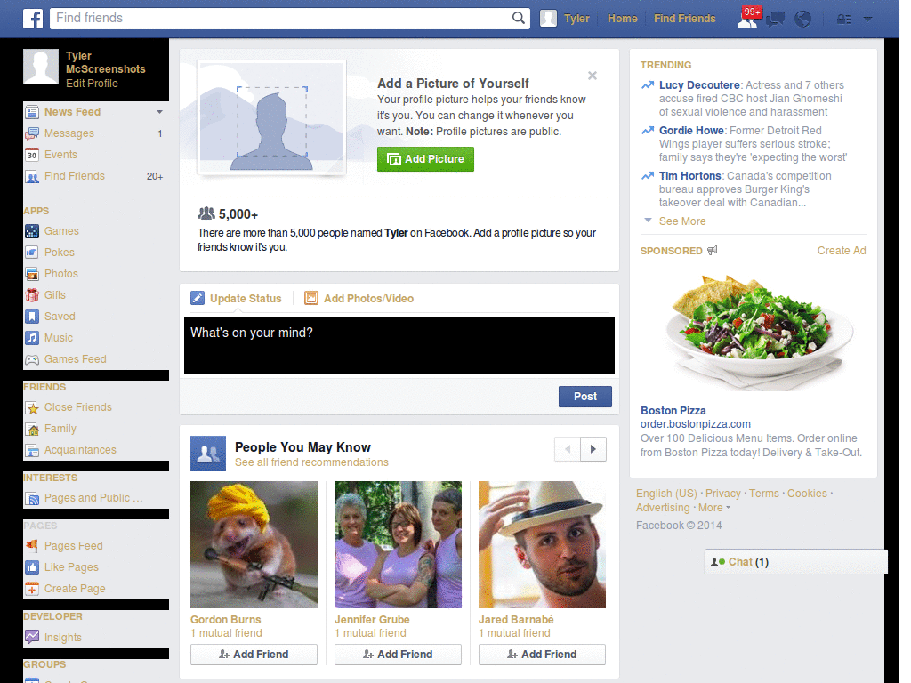 Facebook Inverted (and therefore Dark)