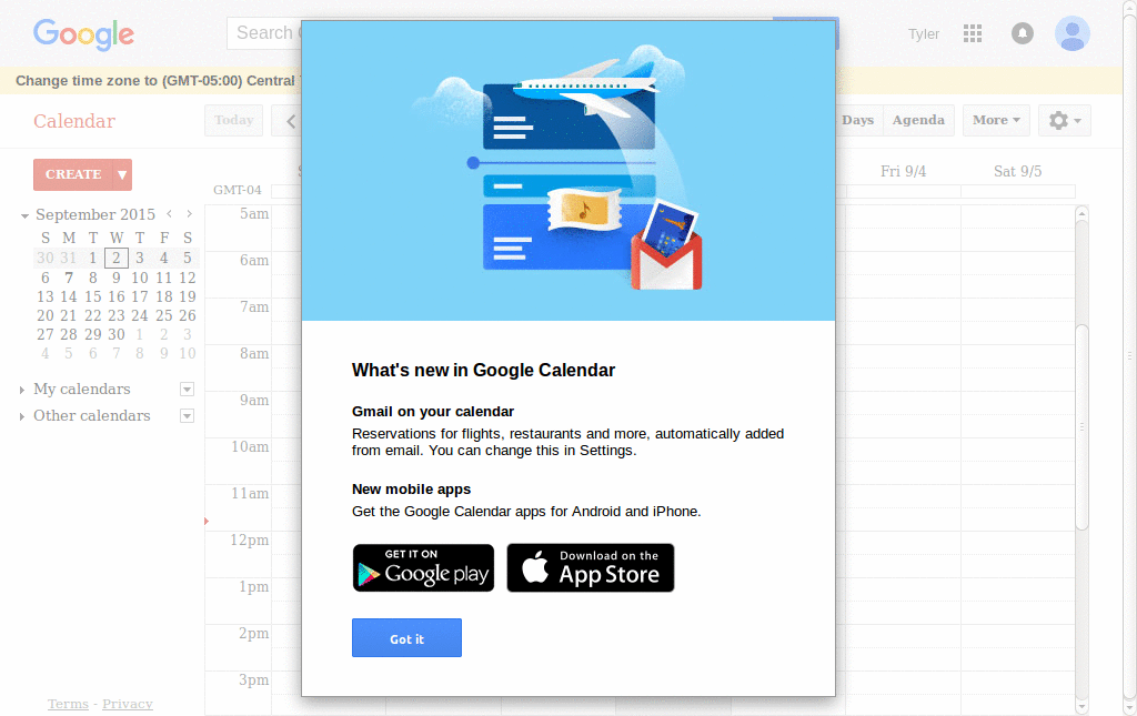 Google Calendar in Tahoma
