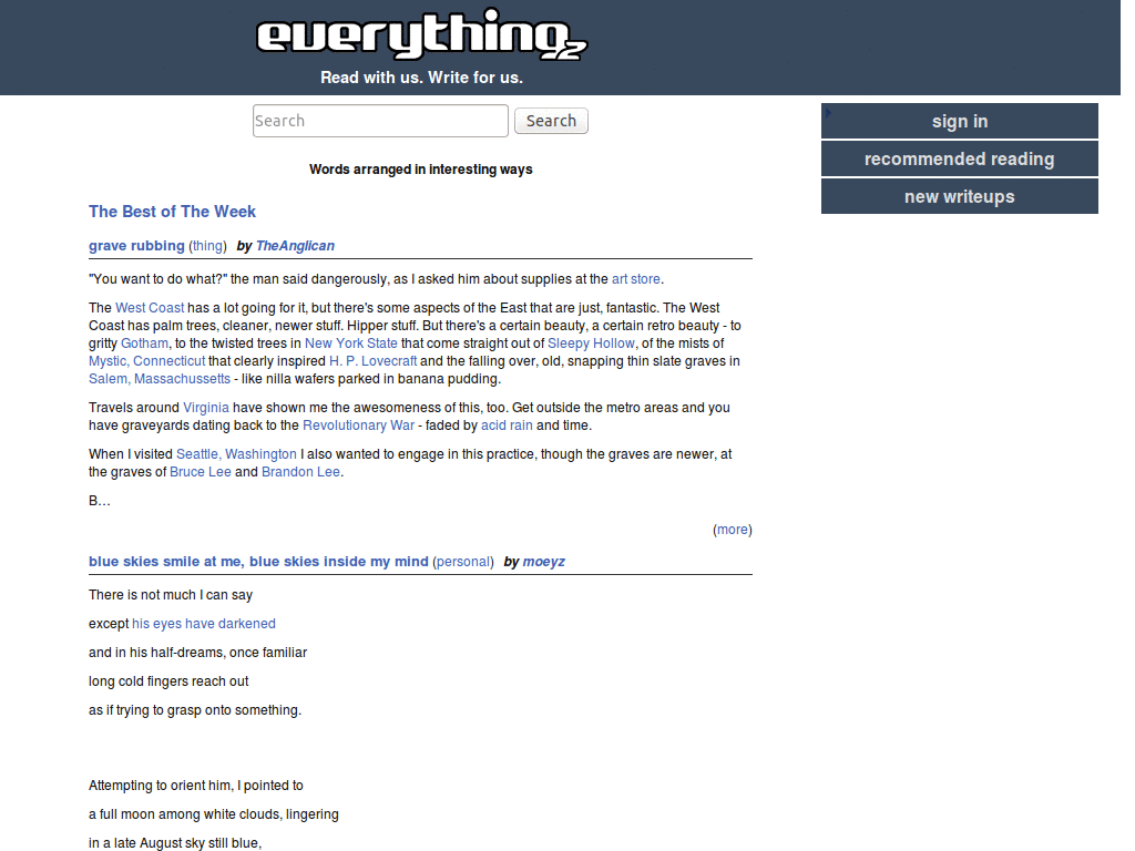 everything2 - Noderiety