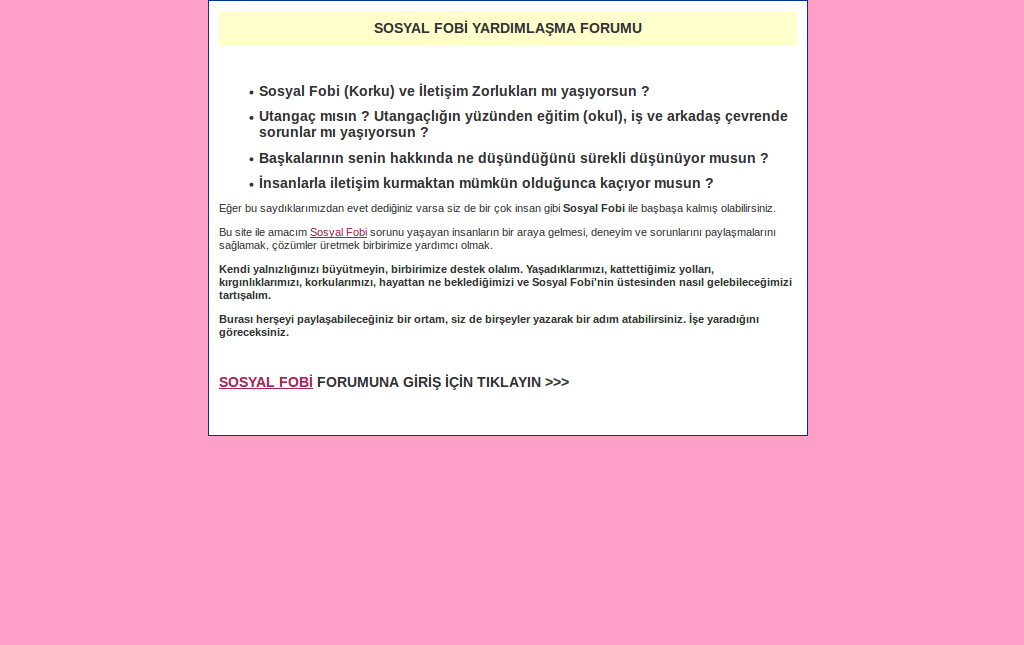Sosyal-Fobi.net Pembe