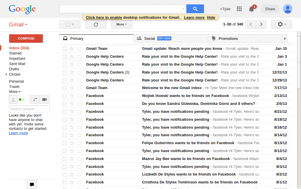 Gmail 3: Hide Labels, Chat, Invite Friend & Footer