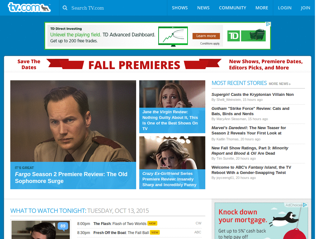 Web Site: tv.com - adblock