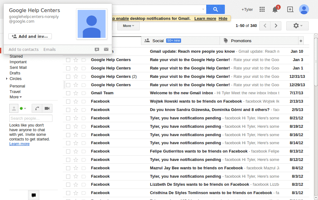 Reduce Gmail date column width