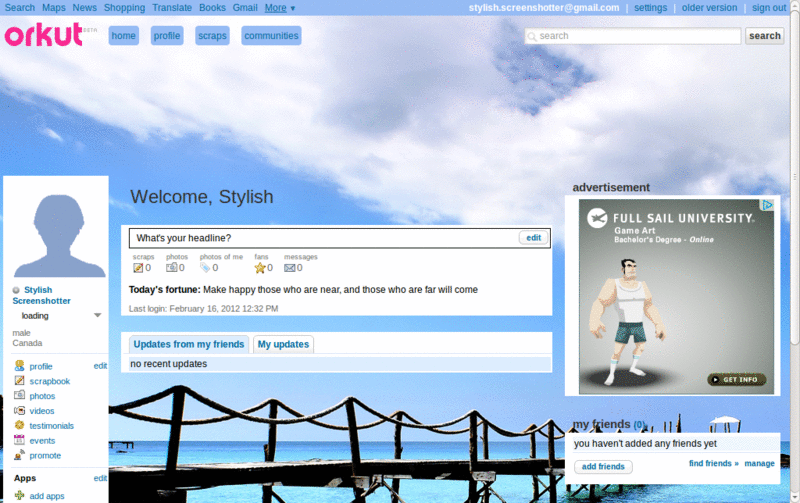 Tema Praia para Orkut