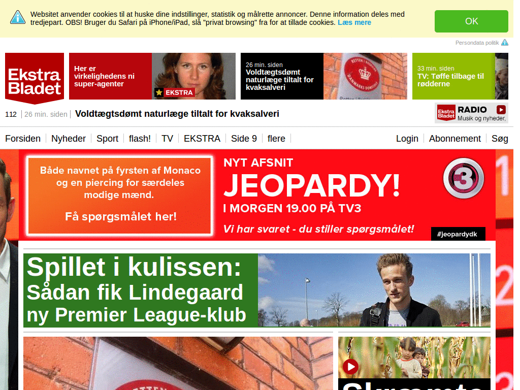 Remove big top ads on Ekstra Bladet