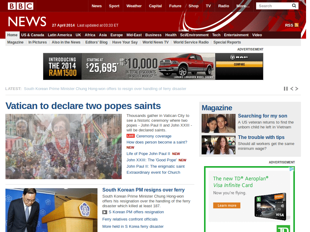 BBC News - Remove news ticker