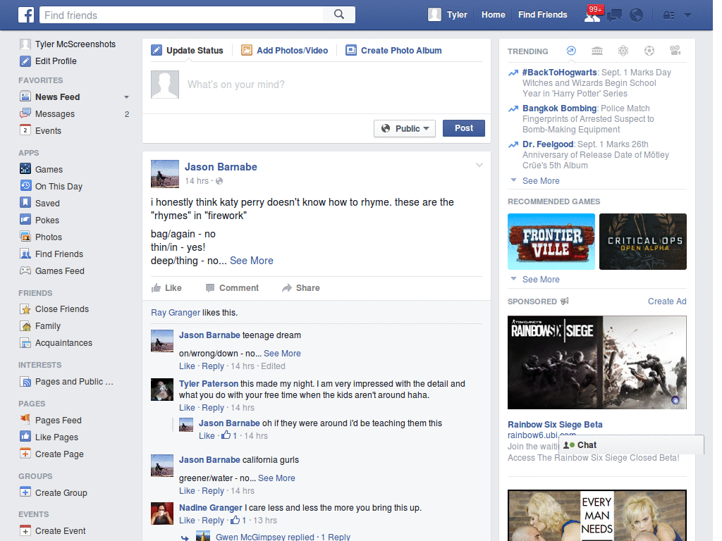 New Facebook - Remove messages above profile