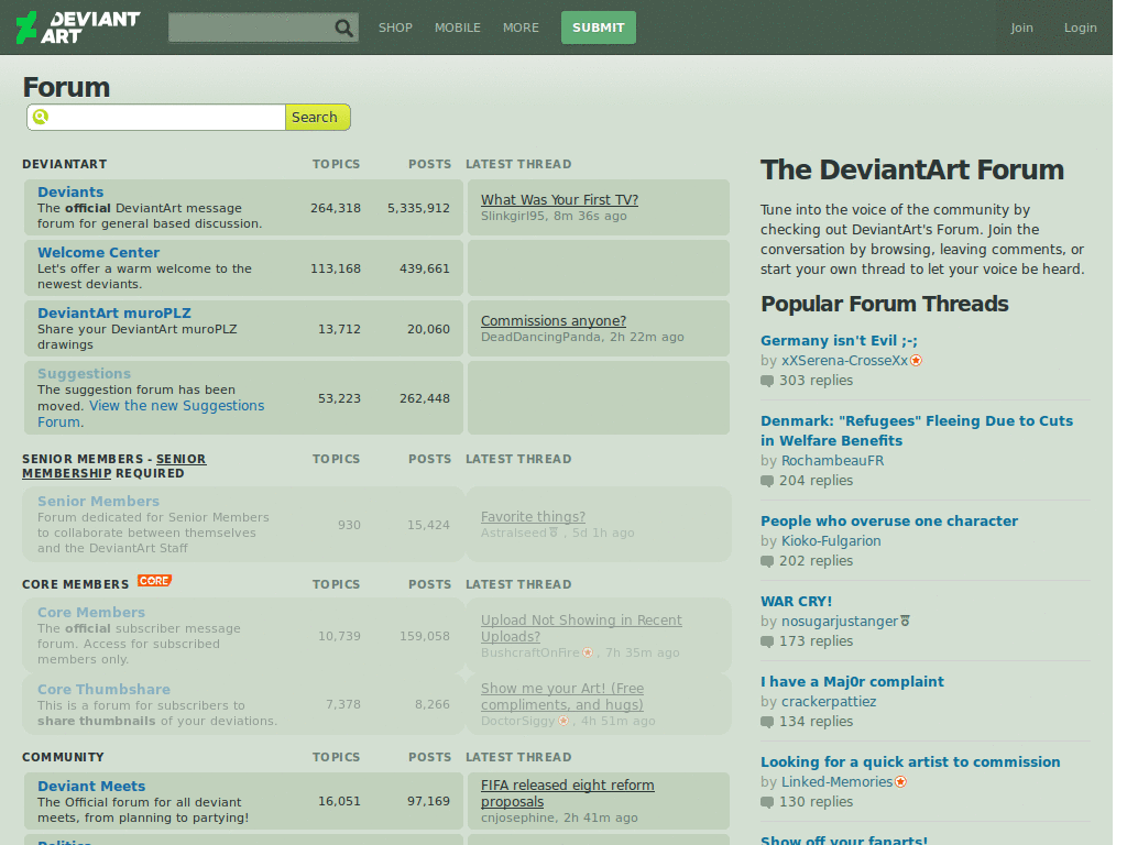 deviantART -- Forum MiniSkin 1.5