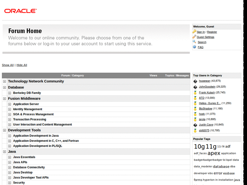 forums.sun.com - Monospace thread message font