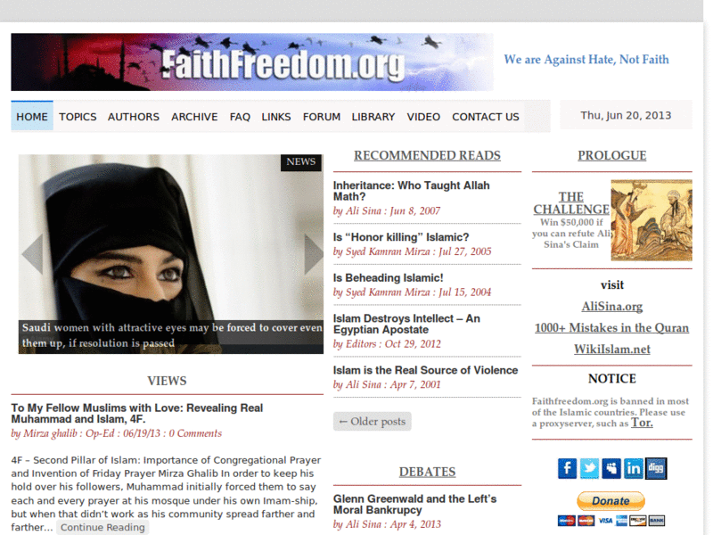 Faithfreedom.org - Remove annoying features