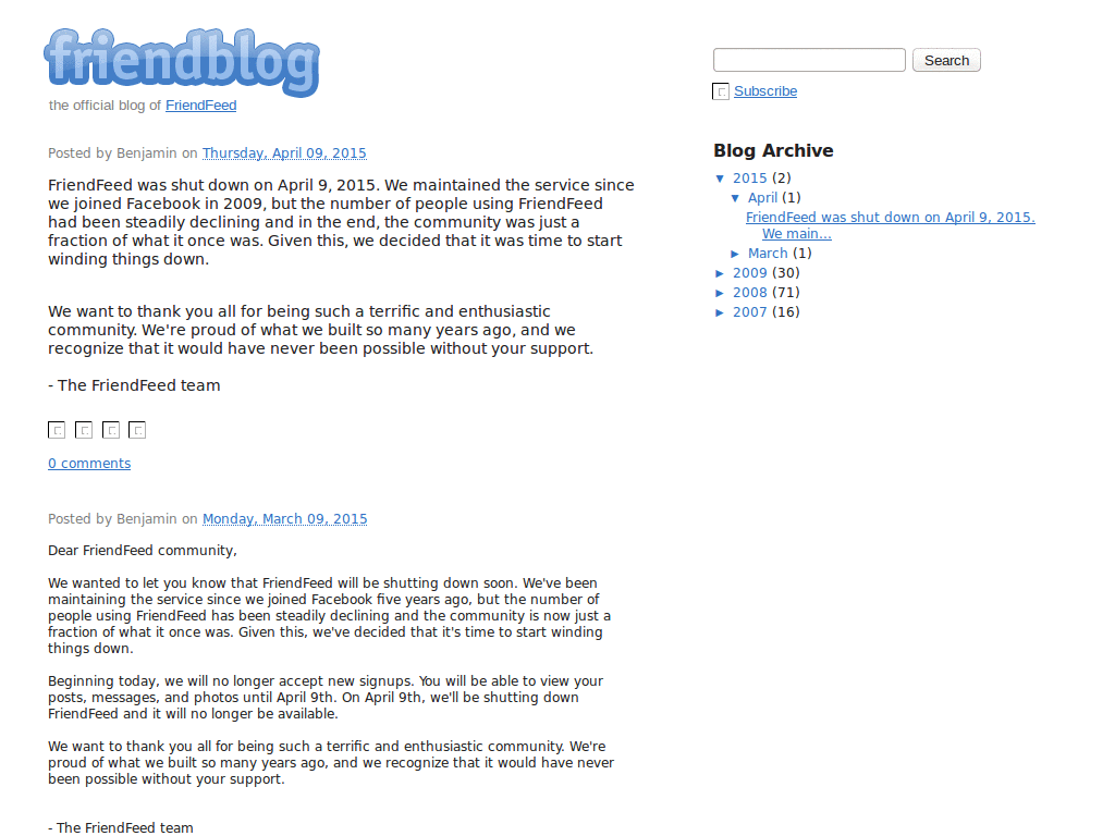 friendfeed + DejaVu