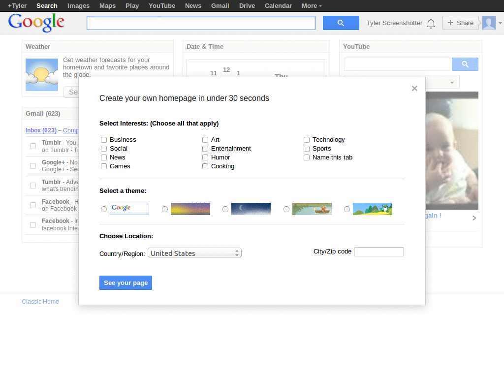 iGoogle Header Footer Left Tab Bar Removed