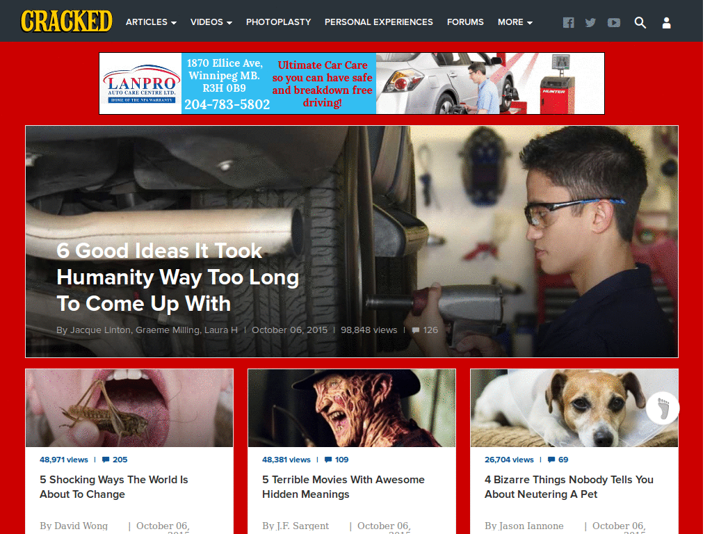 Cracked.com Funnier Layout