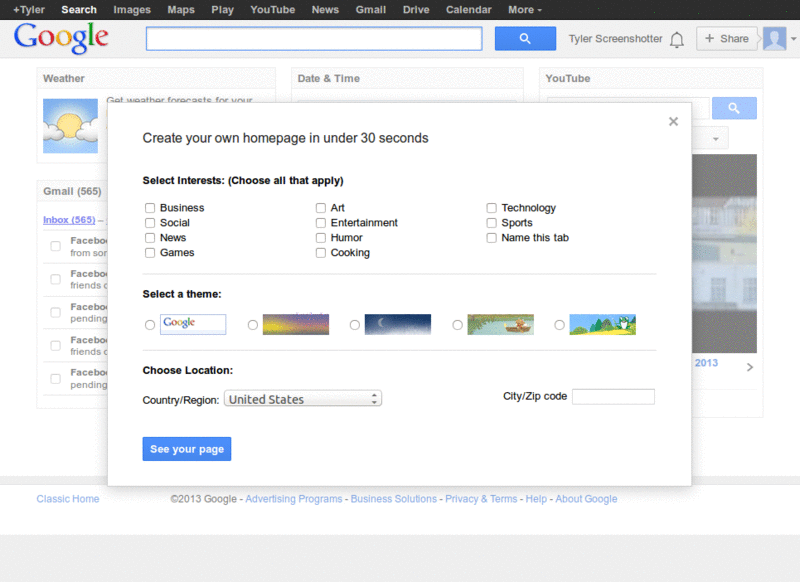 iGoogle - minimal layout