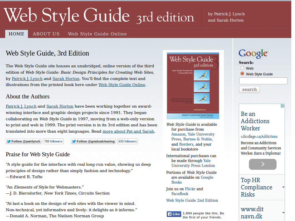 Change web style guide to verdana font.