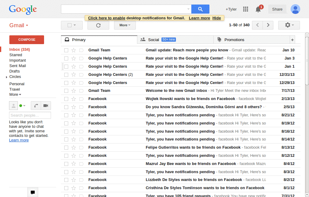 Google - Gmail - Hide Invite Box