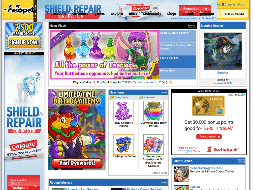 Neopets.com- no ads
