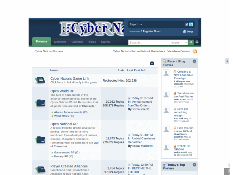 CyberNations Forums Redesign