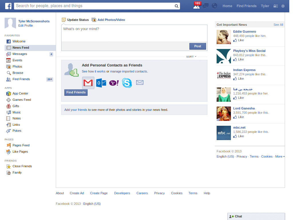 Facebook - Remove right side ads