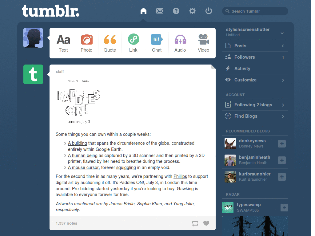 Tumblr - Hide tumblelog_controls