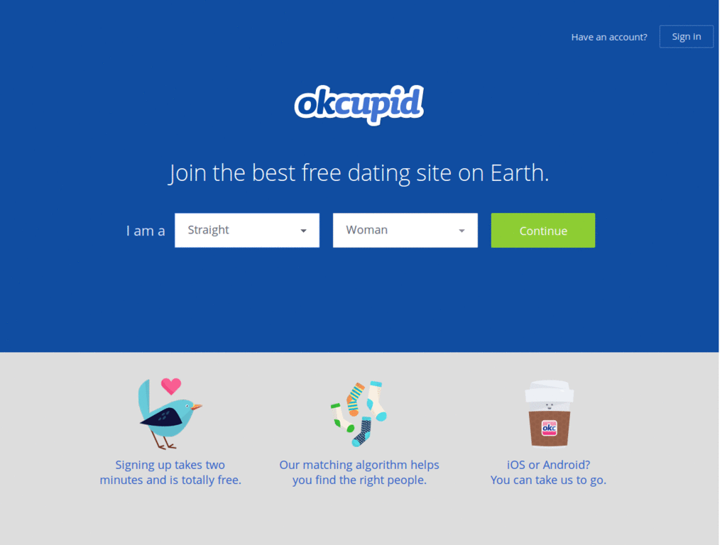OKCupid - Grey background