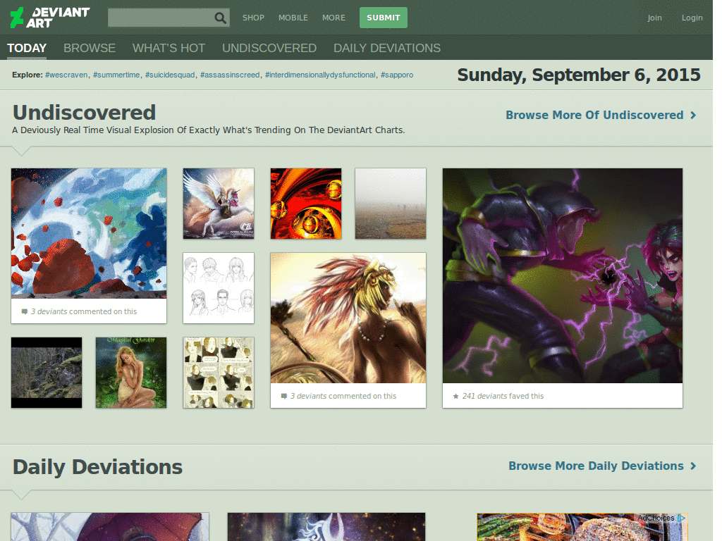 deviantART - ad free