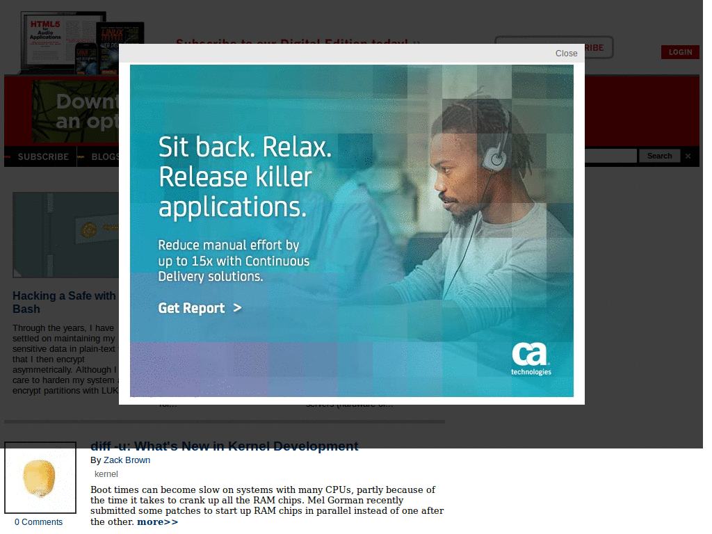 linuxjournal.com sidebar removal