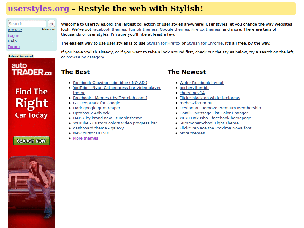 userstyles.org - no Kallout banner