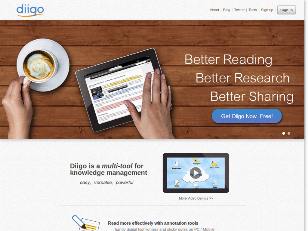 Diigo - 960 px width, no ads