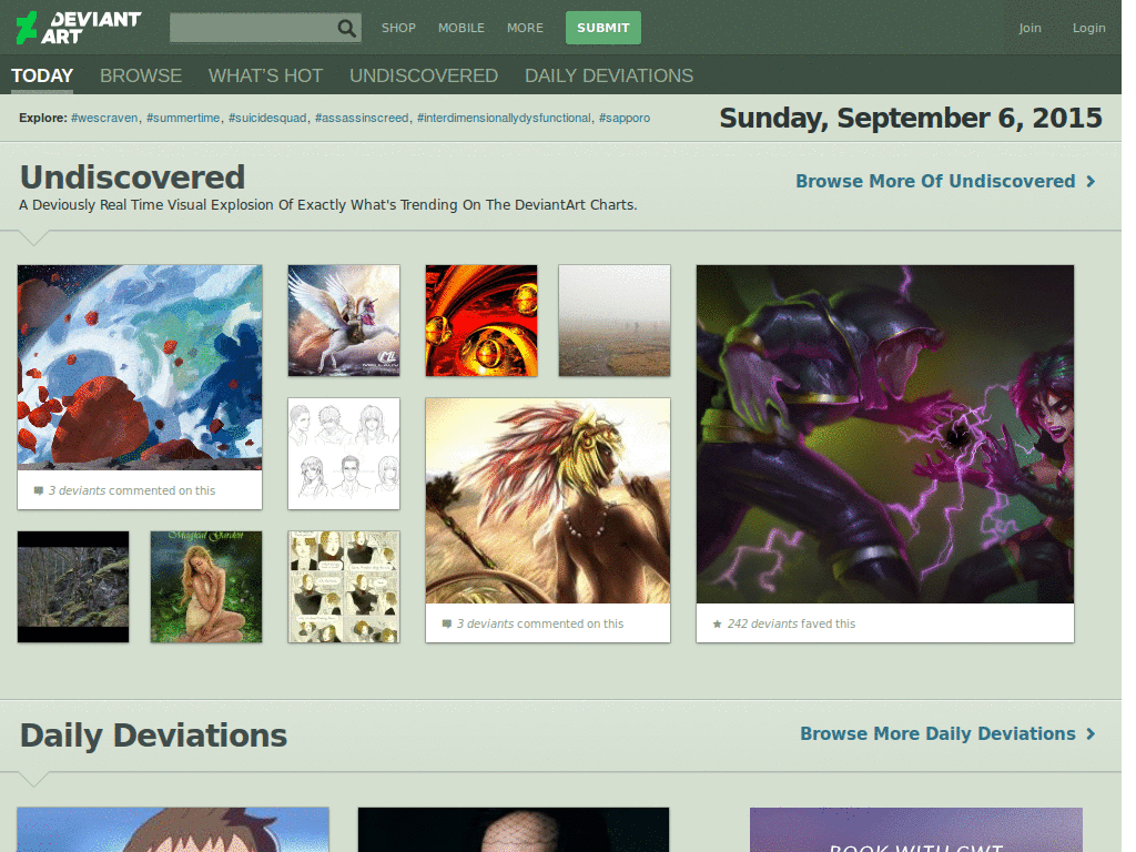 deviantART: Adds hovering effects to thumbnails