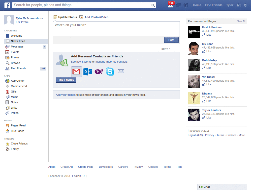 Facebook - Hide "Connect With Friends" Box