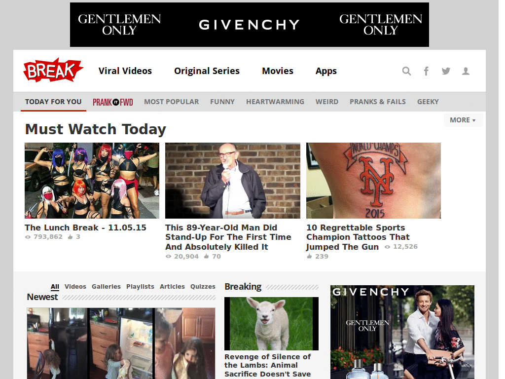 Break.com - Remove ads + cleanup