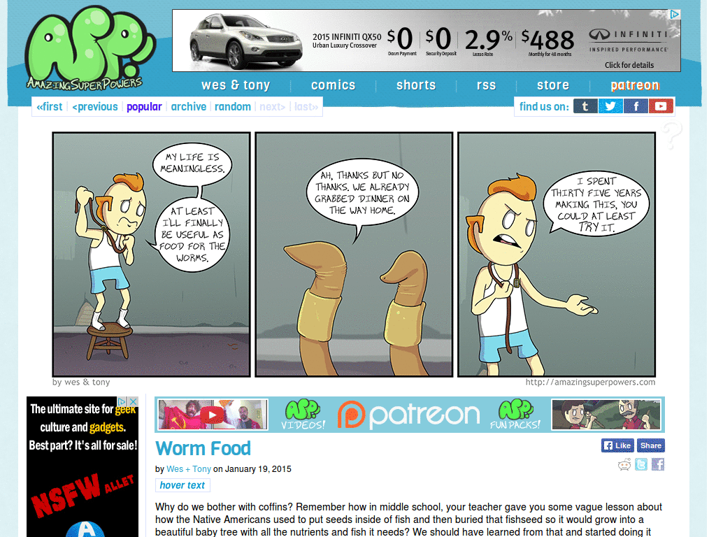 AmazingSuperPowers - Show easter egg comic link