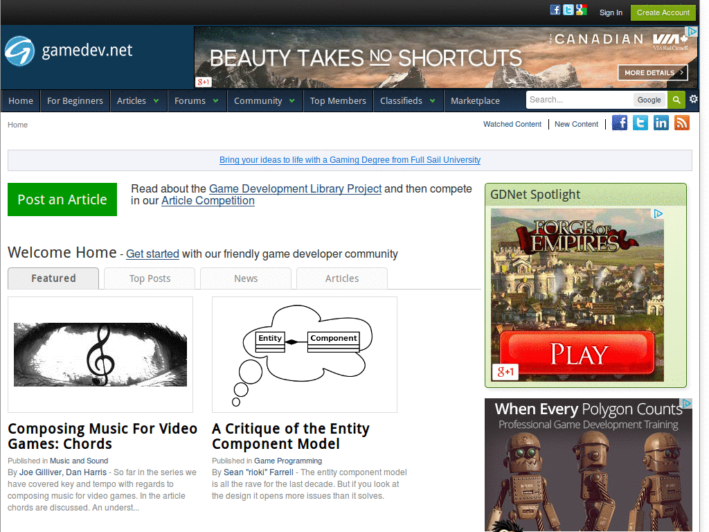 GameDev.net - more screen real-estate