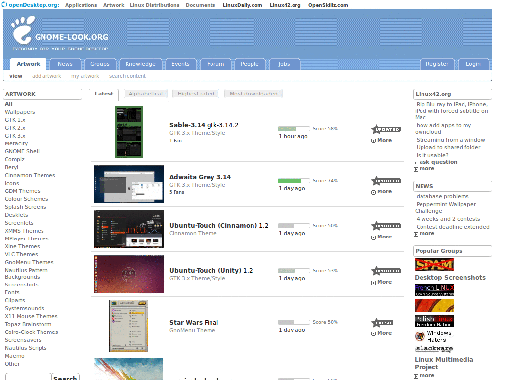 Gnome-look.org - Remove ads