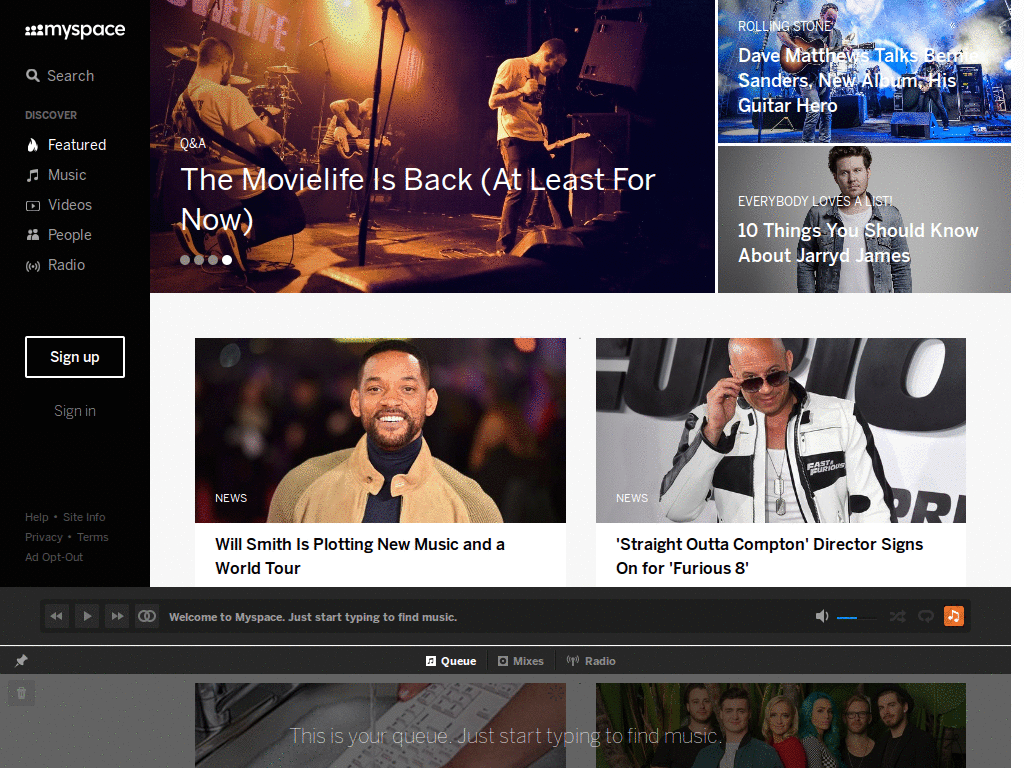 Myspace - playlist ad remover