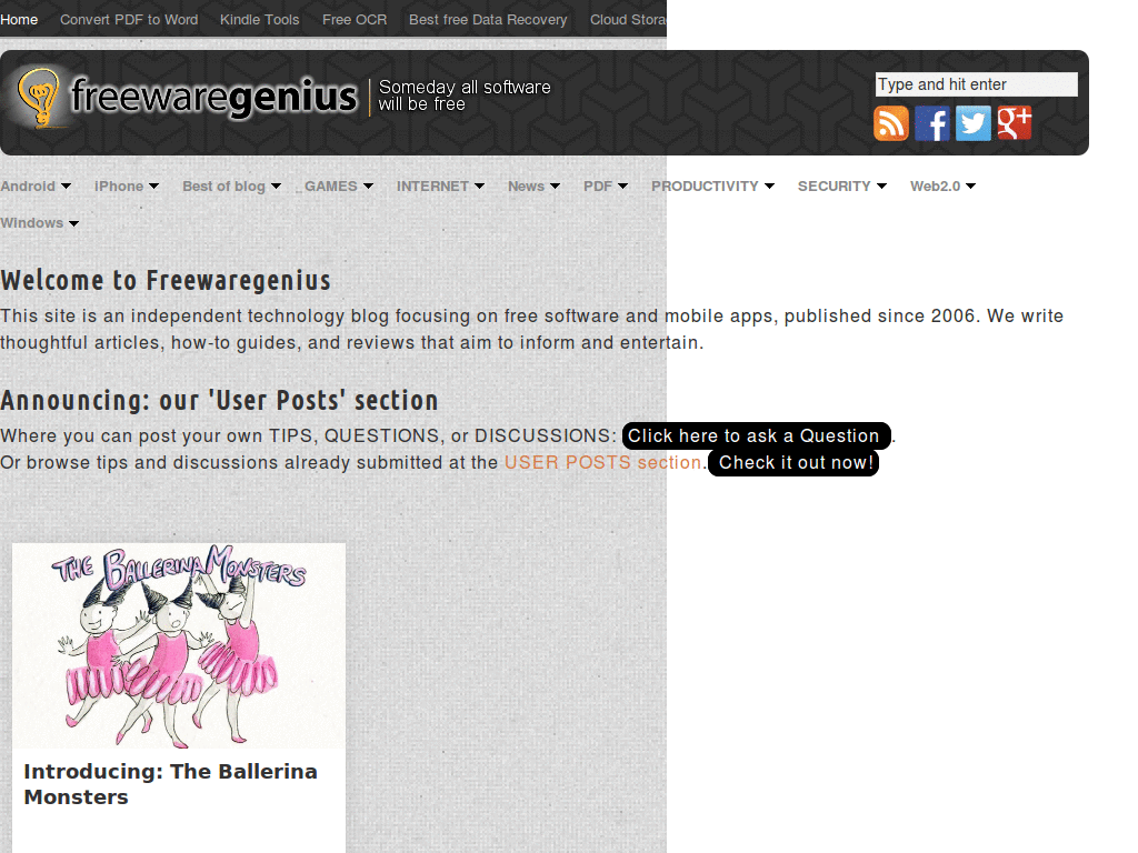 freewaregenius.com - News and comments