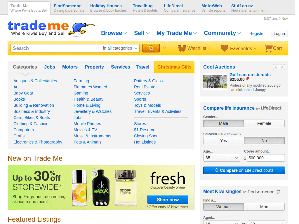 Trade Me - Hide Ads