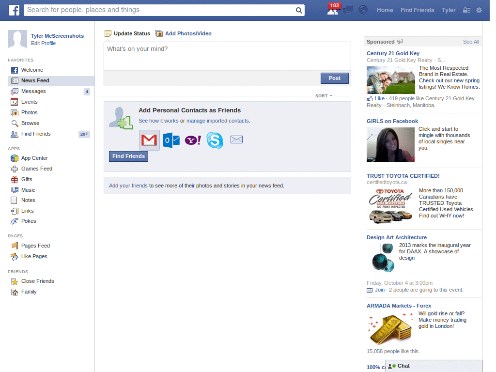 Comp. Facebook Redesign Options